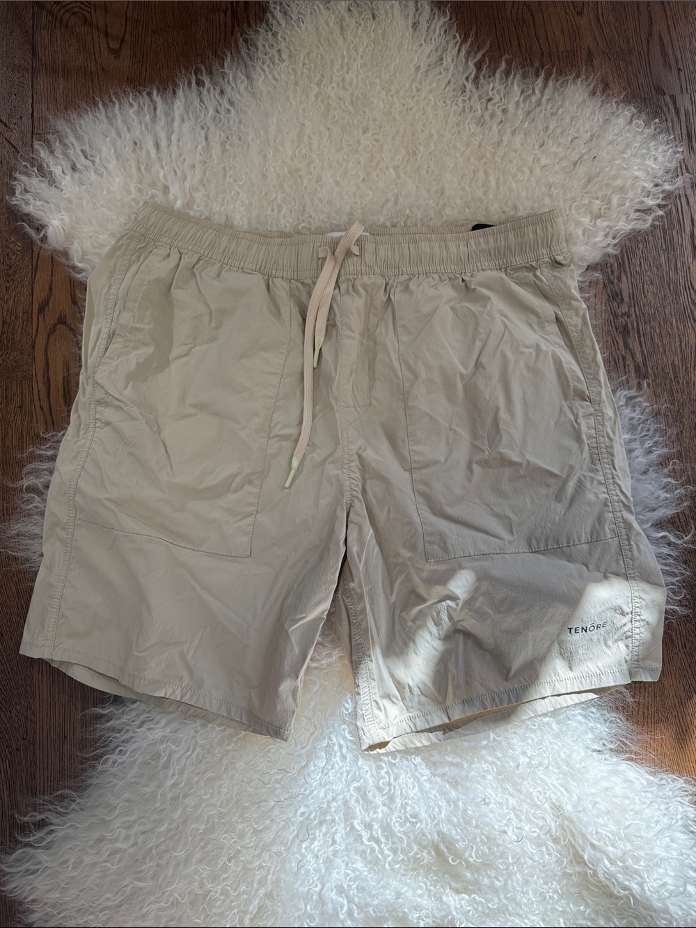 Men's Light Beige Hybrid Shorts with Elastic Waist